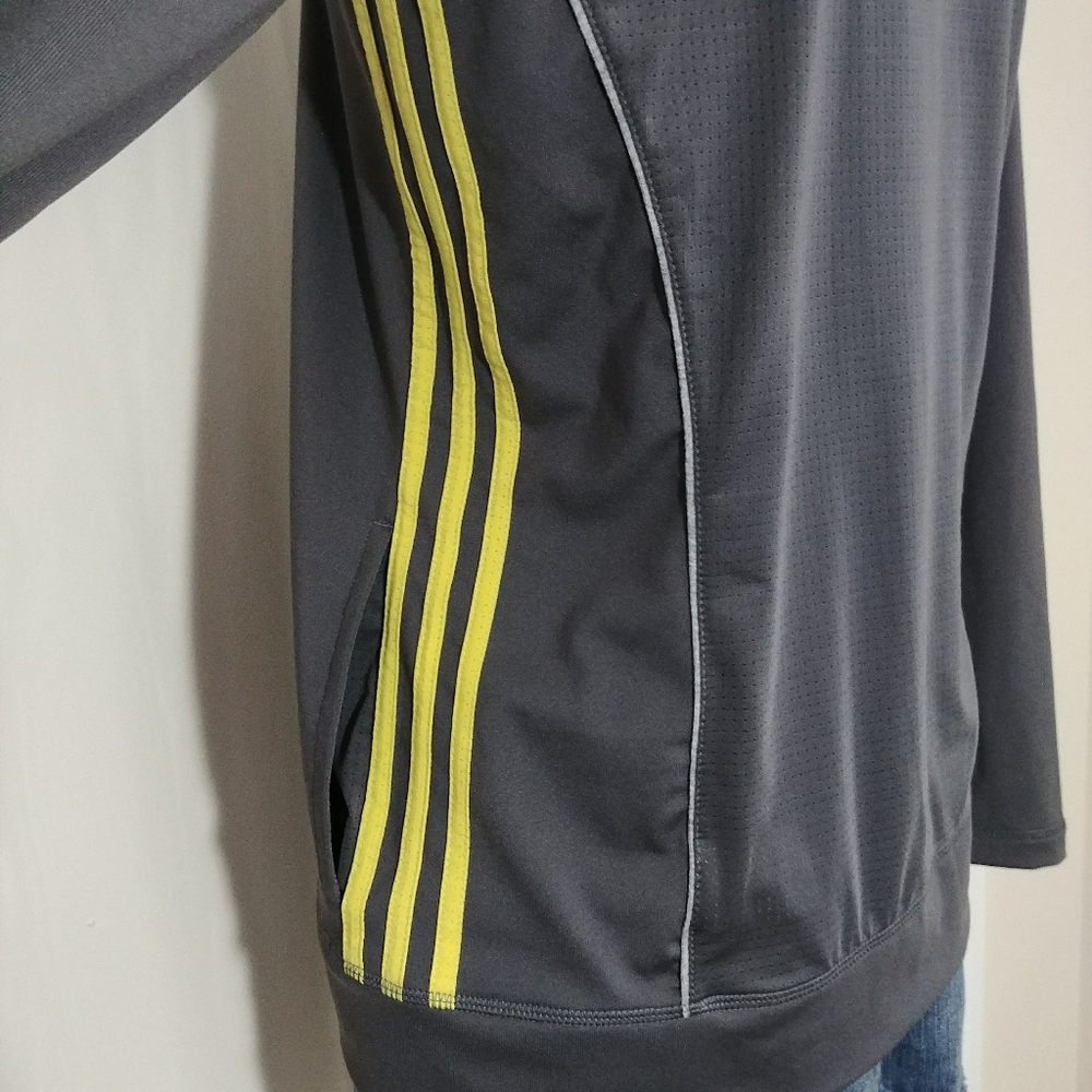 Adidas Climalite Grey Windbreaker Jacket Coat - Picture 7 of 8